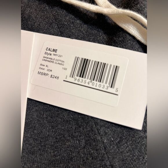 Johnny Was CALME Heather Gray Joggers Elastic Waistband and Tapered Leg XL - Picture 3 of 13